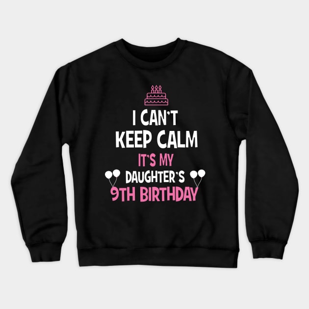 9th Birthday girl t-shirt 9 years old party gift Crewneck Sweatshirt by Grabitees